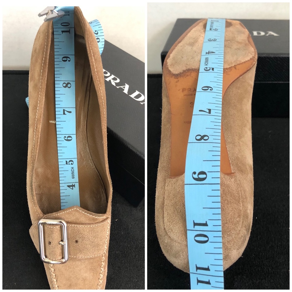 PRADA Suede Buckle Kitten Loafer - Picture 8 of 8
